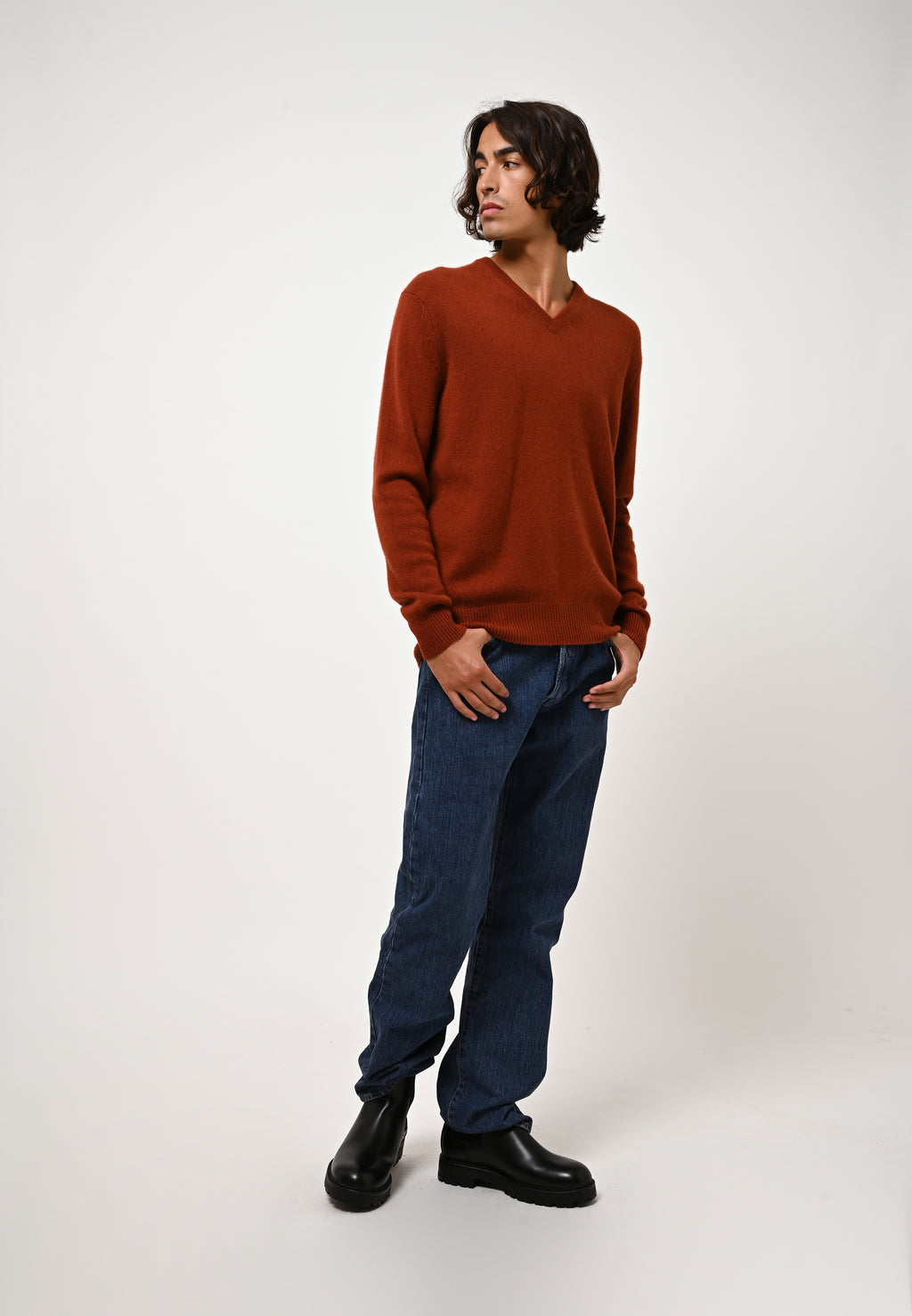Pull Col V 4 Fils - Victor - Écureuil