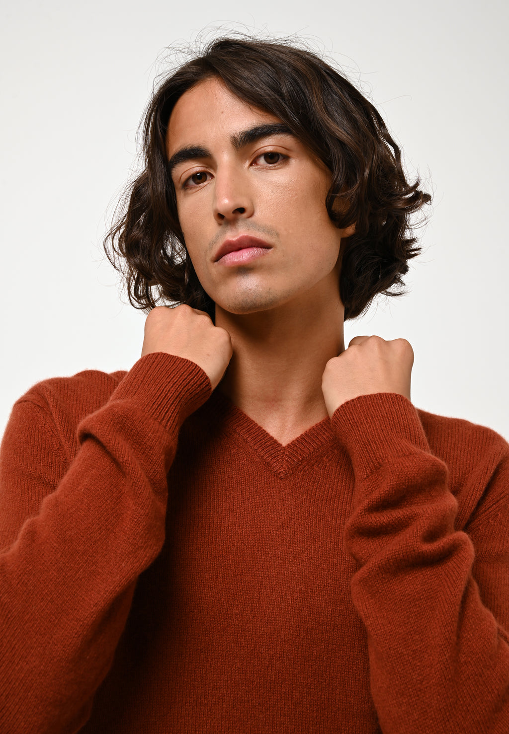 Pull Col V 4 Fils - Victor - Écureuil