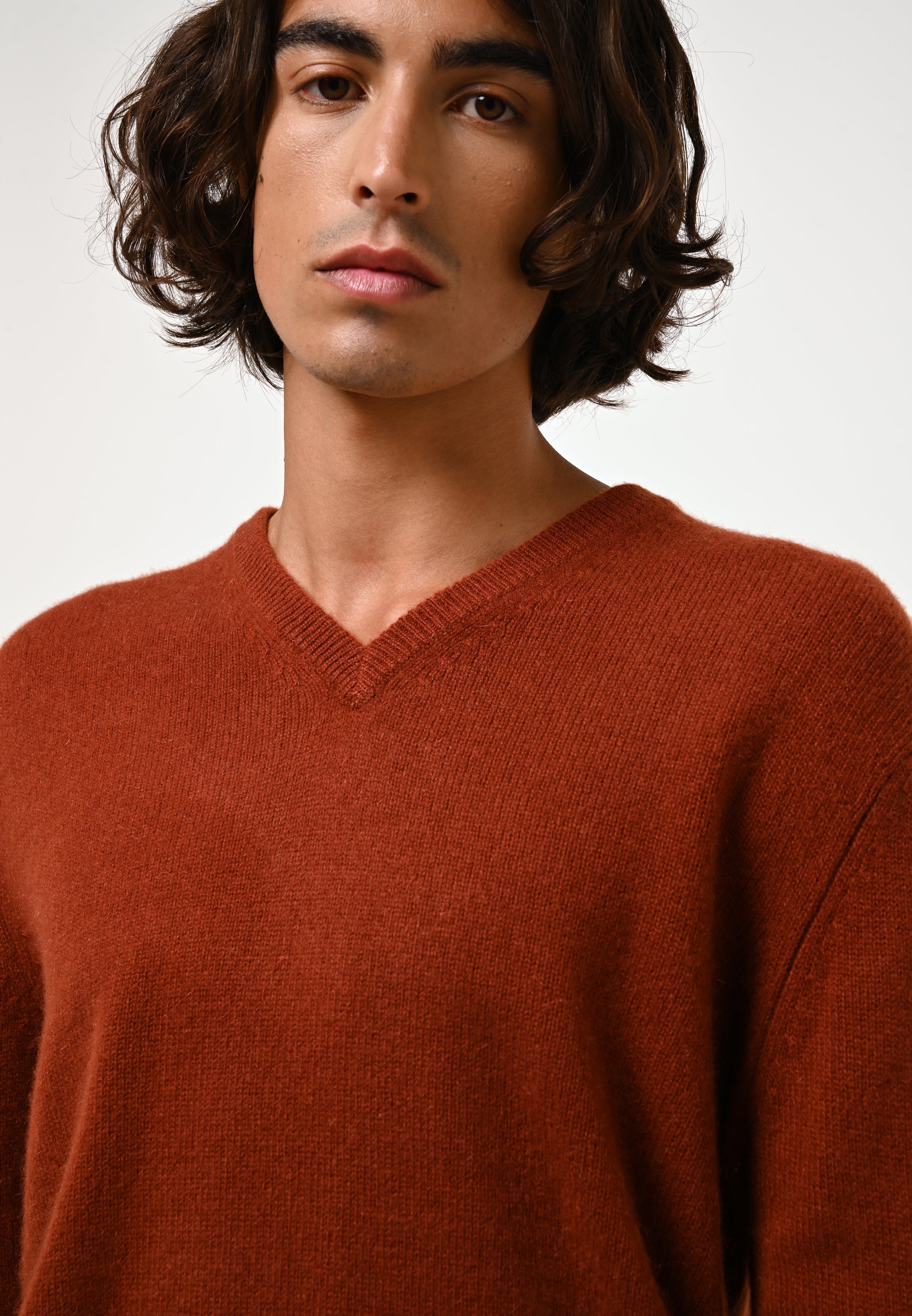 Pull Col V 4 Fils - Victor - Écureuil