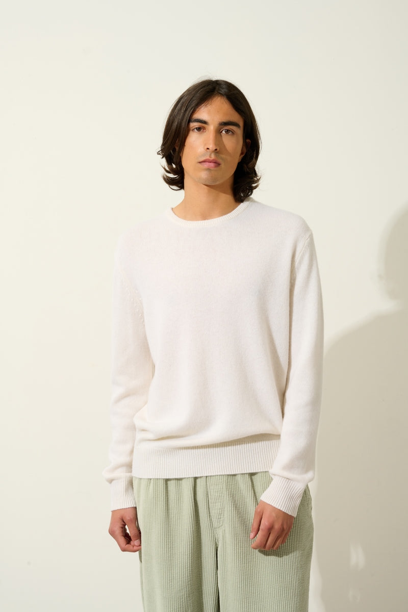 Round-Neck Jumper 4-Ply - Victo - Snow