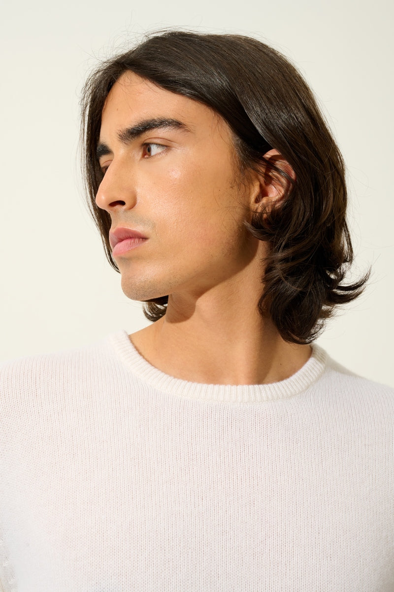 Round-Neck Jumper 4-Ply - Victo - Snow