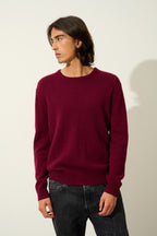 Pull Col Rond 4 Fils - Victo - Bordeaux
