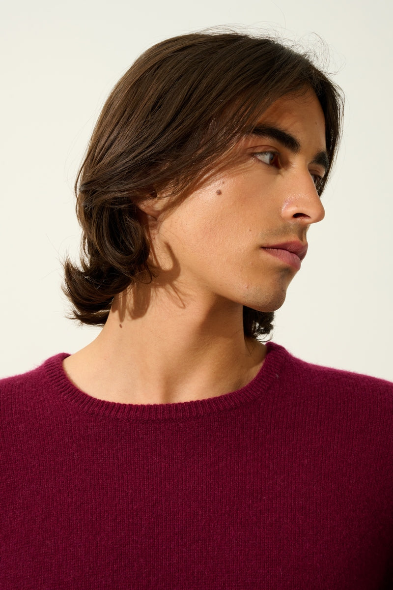 Pull Col Rond 4 Fils - Victo - Bordeaux