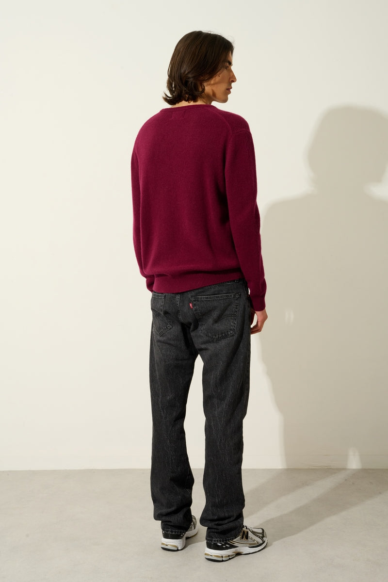 Pull Col Rond 4 Fils - Victo - Bordeaux