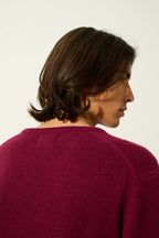 Pull Col Rond 4 Fils - Victo - Bordeaux