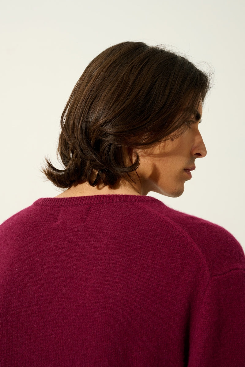 Pull Col Rond 4 Fils - Victo - Bordeaux