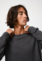 Pull Col Rond 4 Fils - Victo - Anthracite Chiné