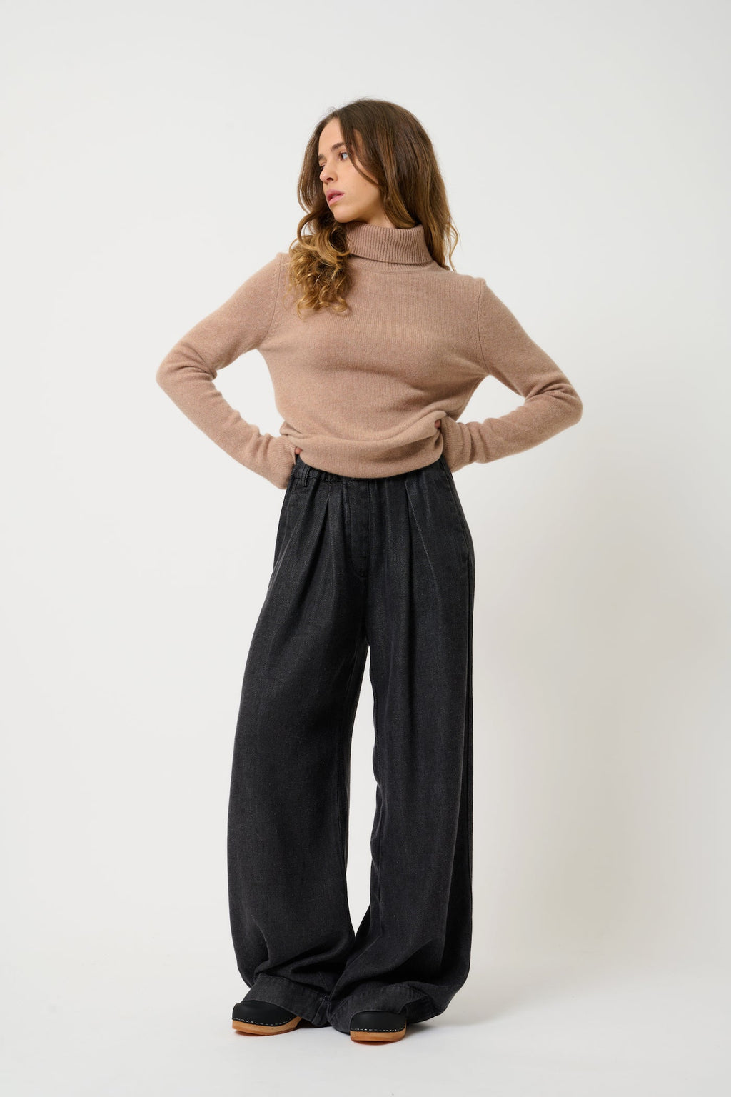 Jersey Cuello Vuelto 4 Hilos - Linda - Camel Jaspeado