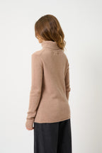 Jersey Cuello Vuelto 4 Hilos - Linda - Camel Jaspeado