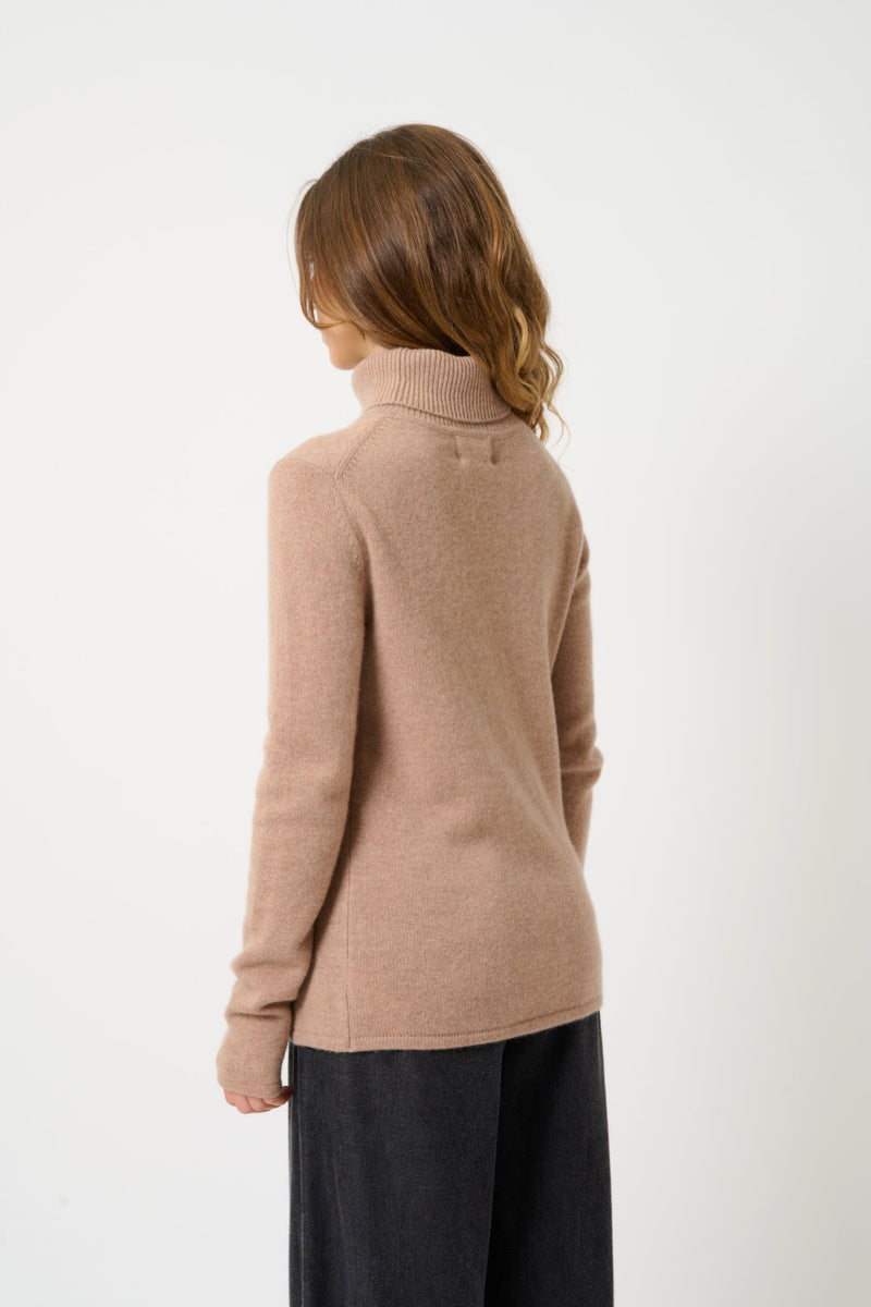 Pull Col Roulé 4 Fils - Linda - Camel Chiné
