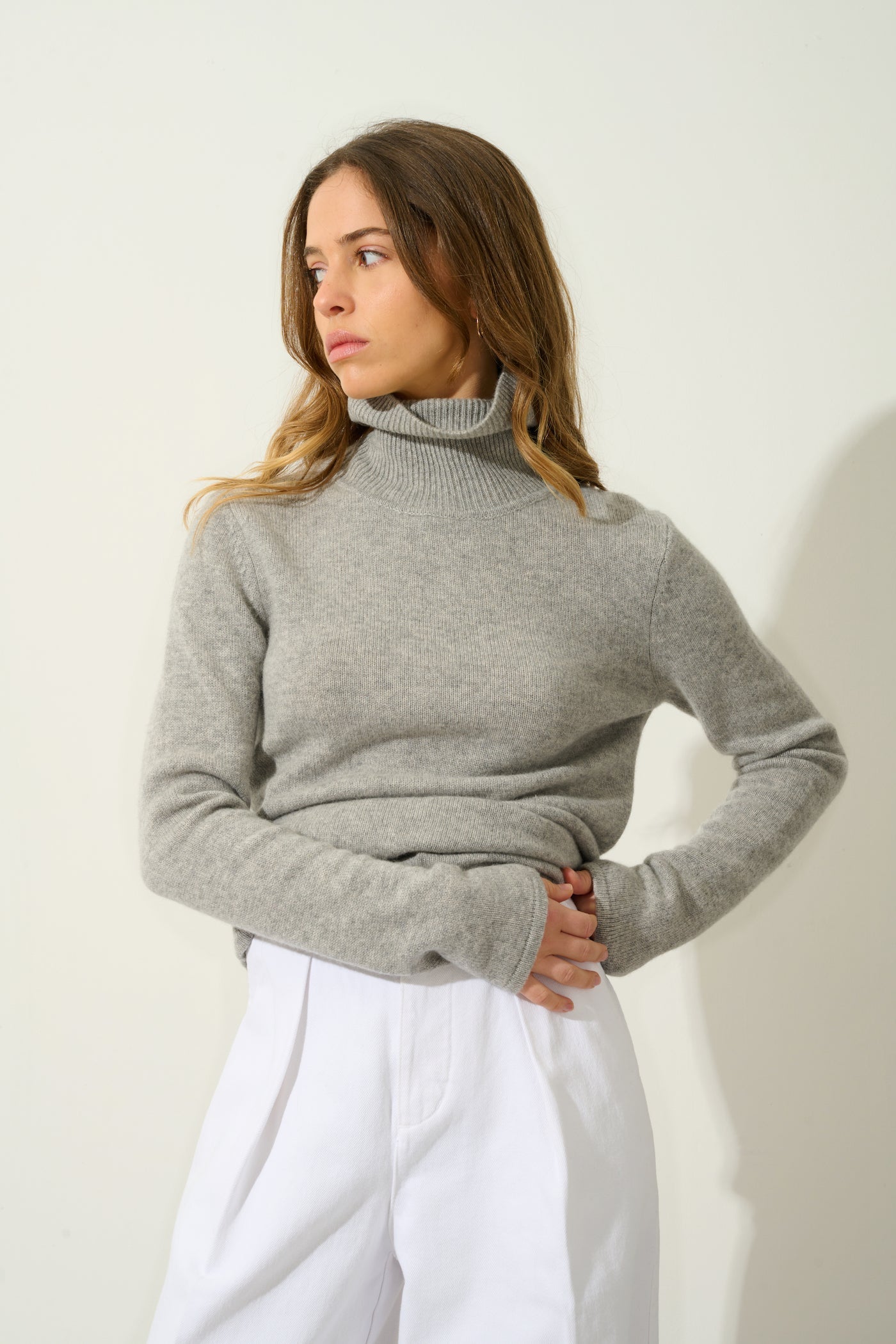 Jersey Cuello Vuelto 4 Hilos - Linda - Nube Jaspeado