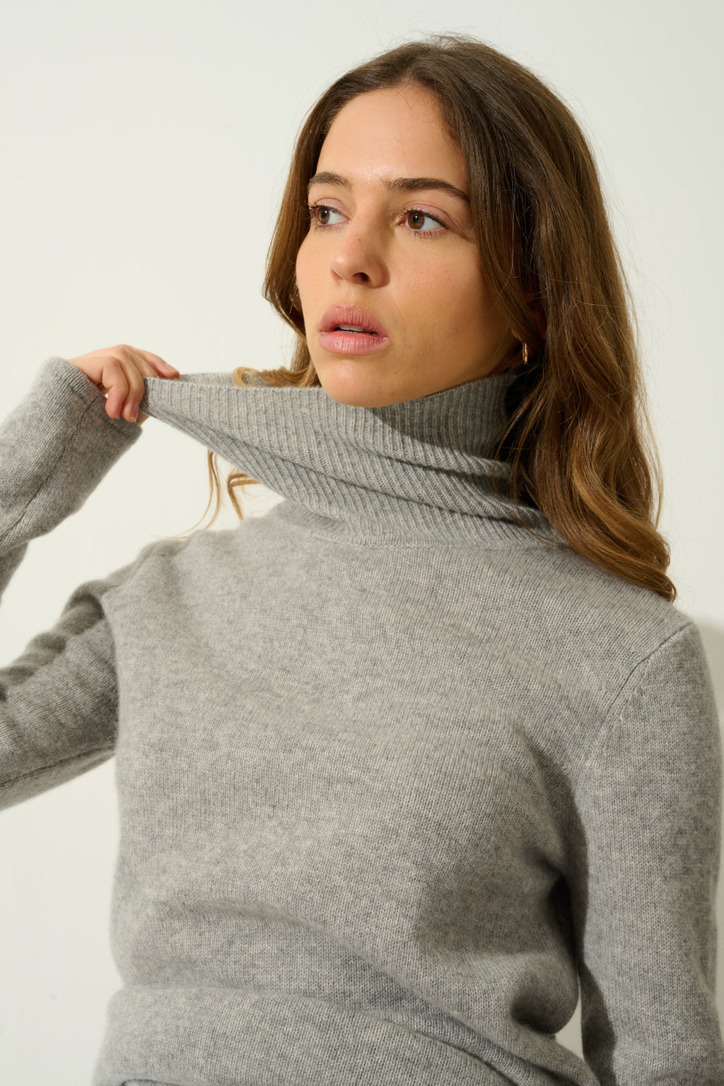 Pull Col Roulé 4 Fils - Linda - Nuage Chiné