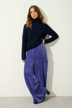 4-Ply Roll-Neck Jumper - Linda - Navy
