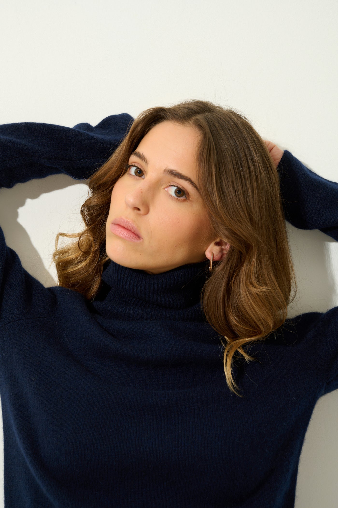 4-Ply Roll-Neck Jumper - Linda - Navy