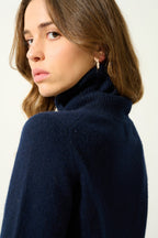 4-Ply Roll-Neck Jumper - Linda - Navy