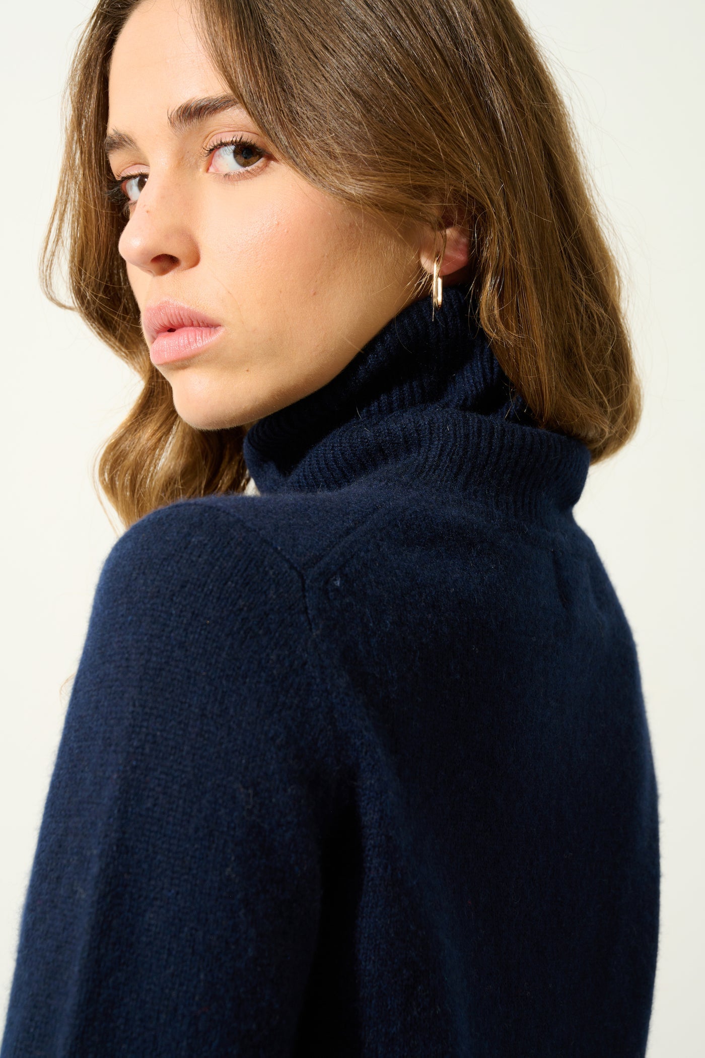 4-Ply Roll-Neck Jumper - Linda - Navy