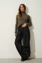 4-Ply Roll-Neck Jumper - Linda - Brown