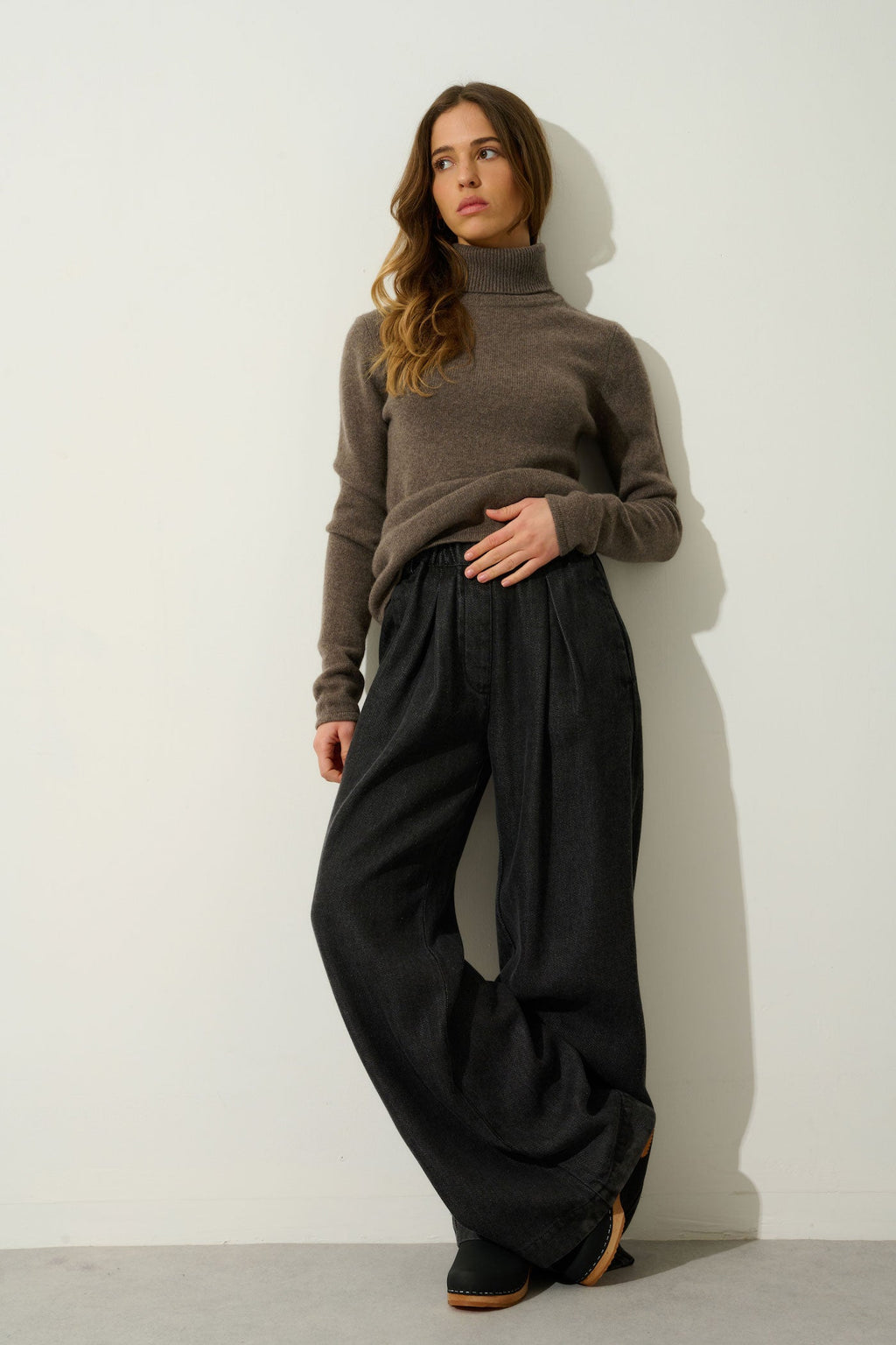 Pull Col Roulé 4 Fils - Linda - Marron
