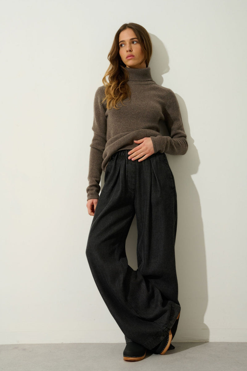 Pull Col Roulé 4 Fils - Linda - Marron