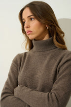 Pull Col Roulé 4 Fils - Linda - Marron