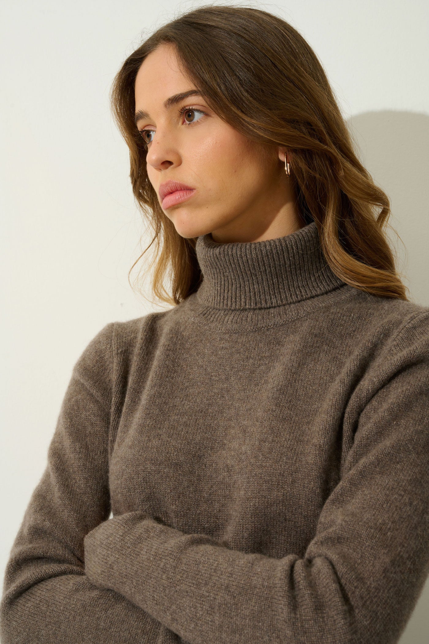 Pull Col Roulé 4 Fils - Linda - Marron