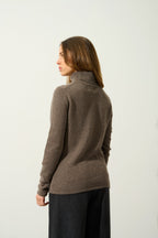 Pull Col Roulé 4 Fils - Linda - Marron