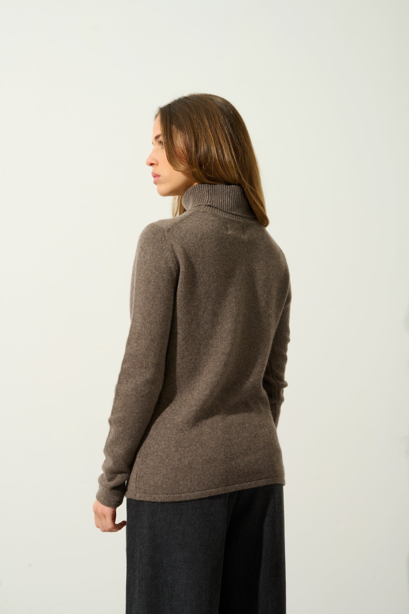 Pull Col Roulé 4 Fils - Linda - Marron