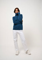 4-Ply Roll-Neck Jumper - Linda - Peacock