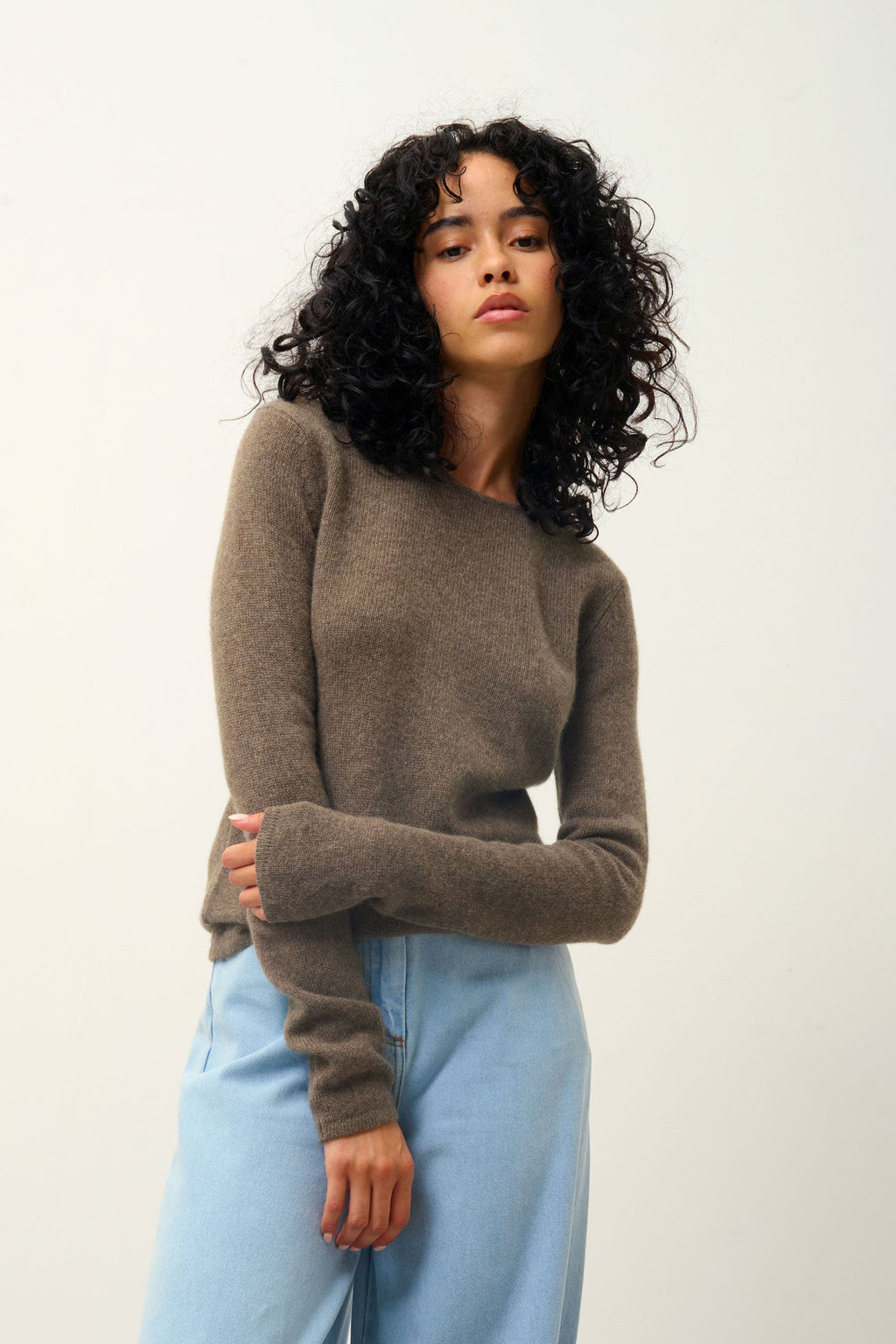 Jersey Cuello Redondo 4 Hilos - Ivy - Taupe Chiné