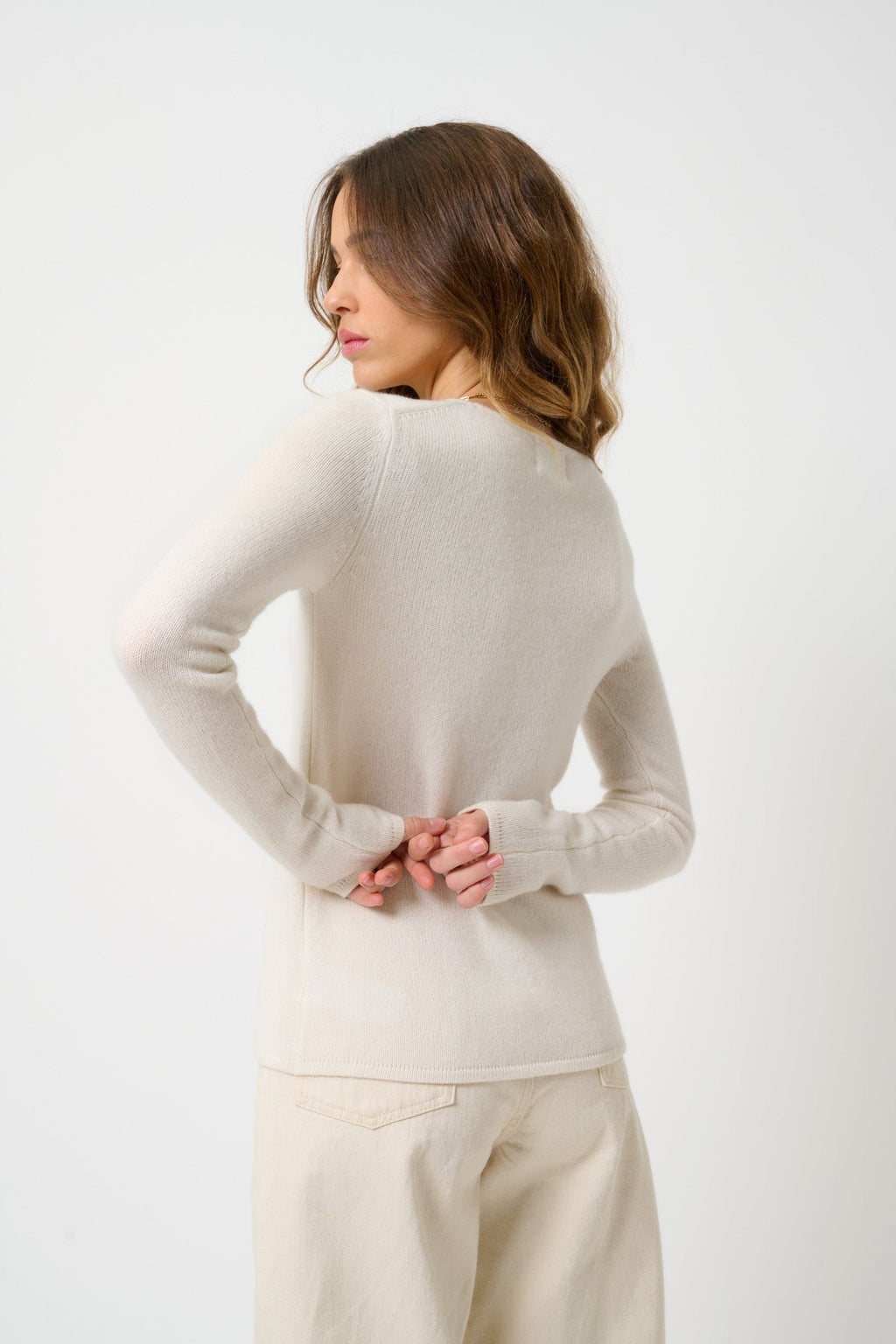 Pull Col Rond 4 Fils - Ivy - Beige