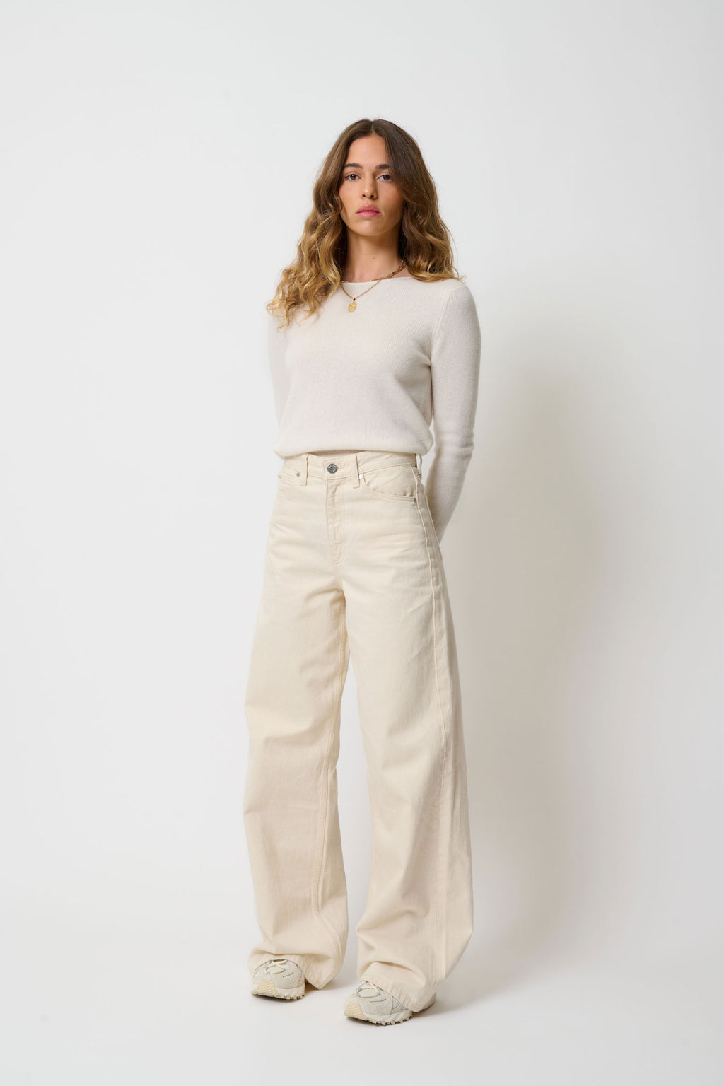 Crew-Neck Jumper 4-Ply - Ivy - Beige