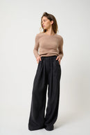 Pull Col Rond 4 Fils - Ivy - Camel Chiné
