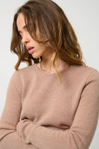 Pull Col Rond 4 Fils - Ivy - Camel Chiné