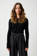 Pull Col Rond 4 Fils - Ivy - Noir