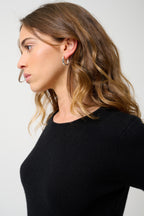 Round-Neck 4-Ply Jumper - Ivy - Black