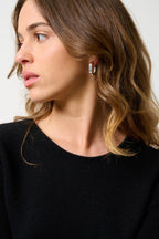 Round-Neck 4-Ply Jumper - Ivy - Black