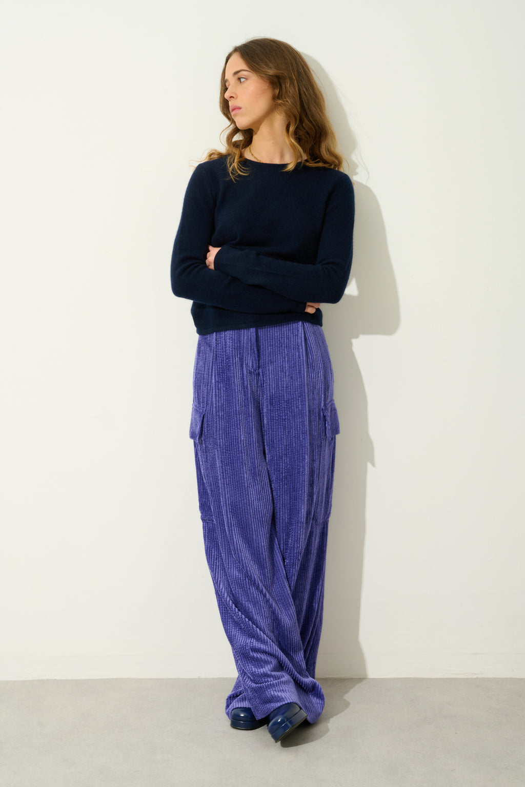 Pull Col Rond 4 Fils - Ivy - Navy