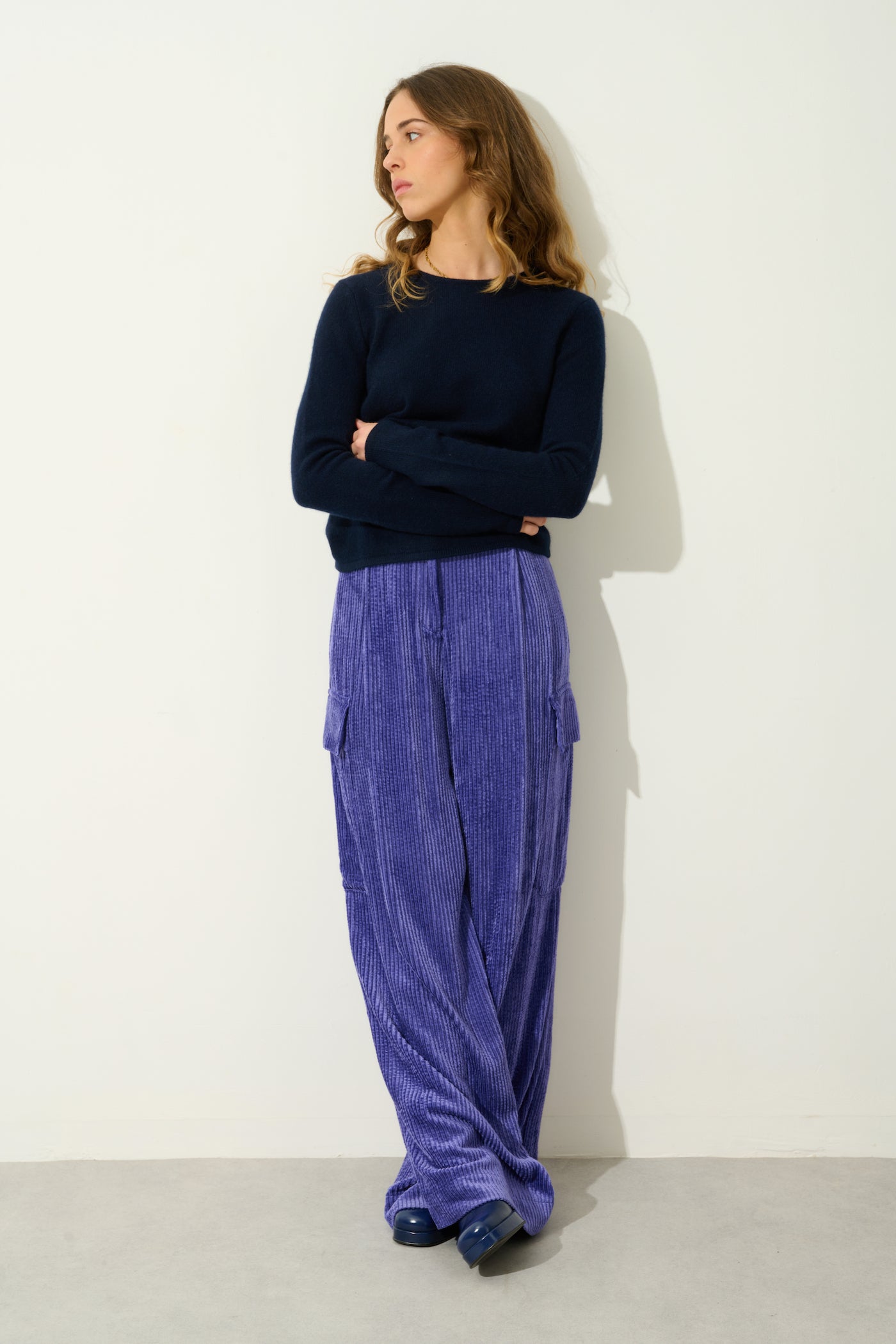Pull Col Rond 4 Fils - Ivy - Navy