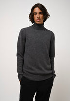 4-Ply Roll Neck Jumper - Martin - Marl Anthracite