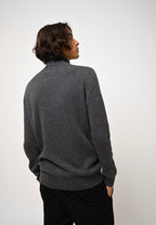 4-Ply Roll Neck Jumper - Martin - Marl Anthracite