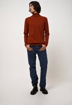 4-Ply Roll-Neck Jumper - Martin - Squirrel