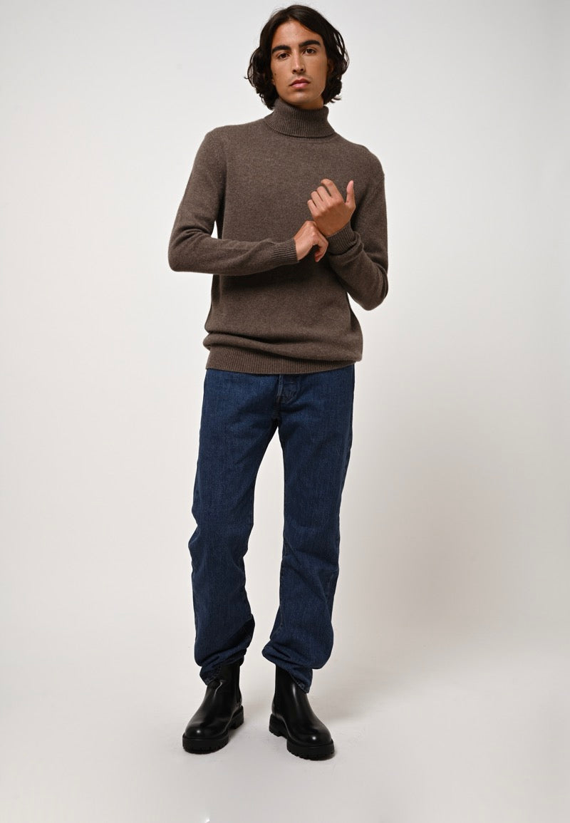 Jersey de Cuello Alto 4 Hilos - Martin - Taupe Jaspeado