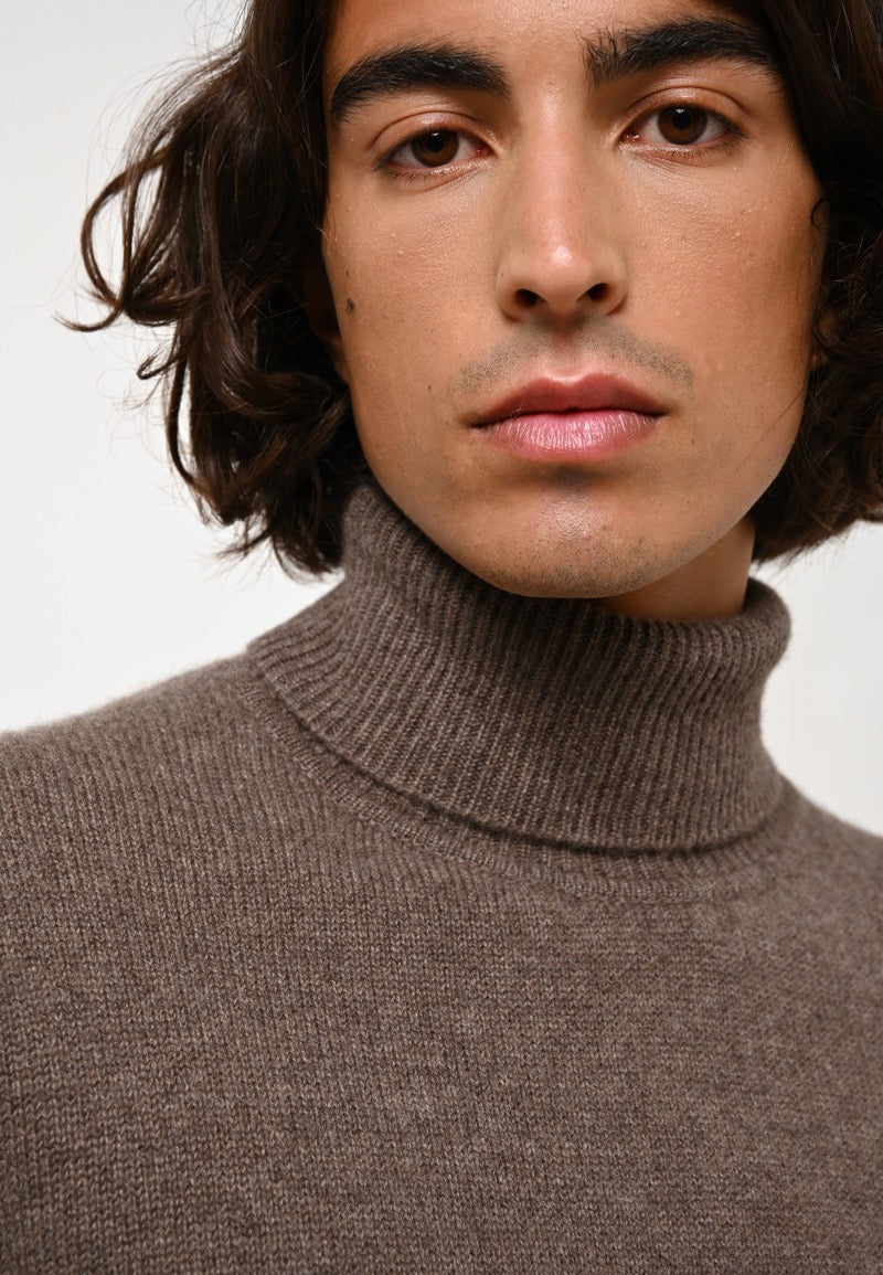 Jersey de Cuello Alto 4 Hilos - Martin - Taupe Jaspeado