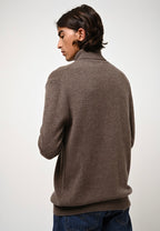 4-Ply Roll-Neck Jumper - Martin - Marl Taupe