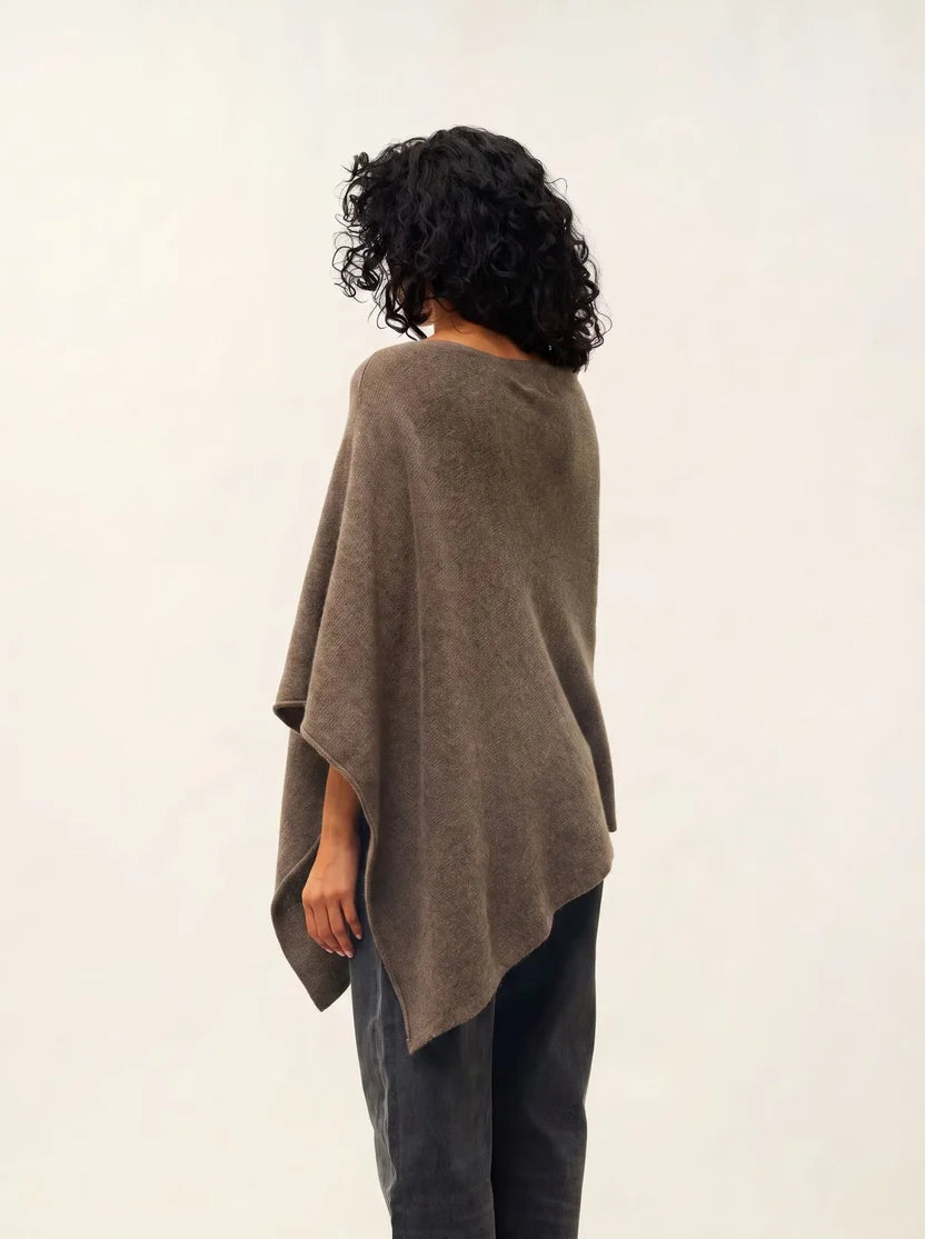 Poncho 4 Fils - Meryl - Taupe Chiné