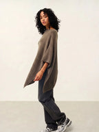 Poncho 4 Fils - Meryl - Taupe Chiné