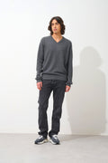 Pull Col V - Timeo - Anthracite Chiné