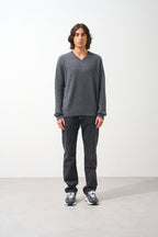 Pull Col V - Timeo - Anthracite Chiné