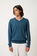 V-Neck Jumper - Agel - Teal Marl