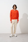 V-Neck Jumper - Agel - Orange